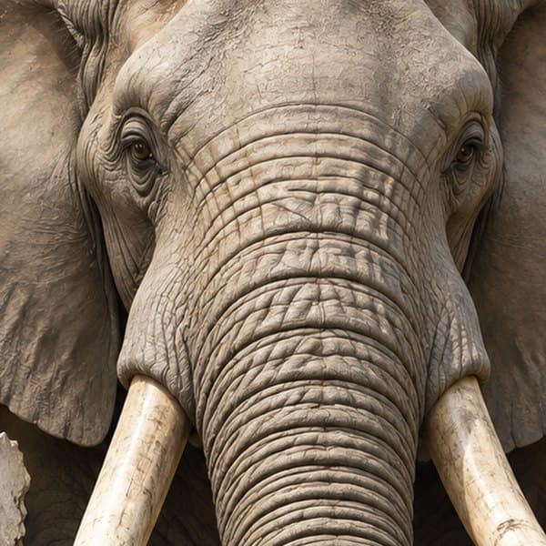 Detail: olifant door de muur